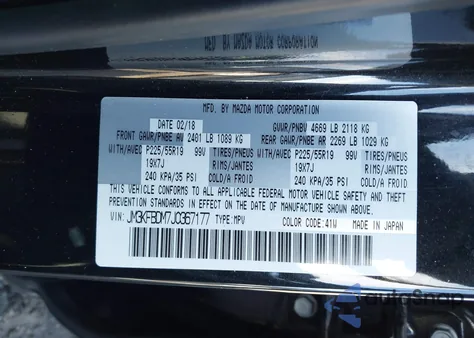 2018 Mazda Cx-5 Grand Touring from USA, damaged, VIN JM3KFBDM7J0367177
